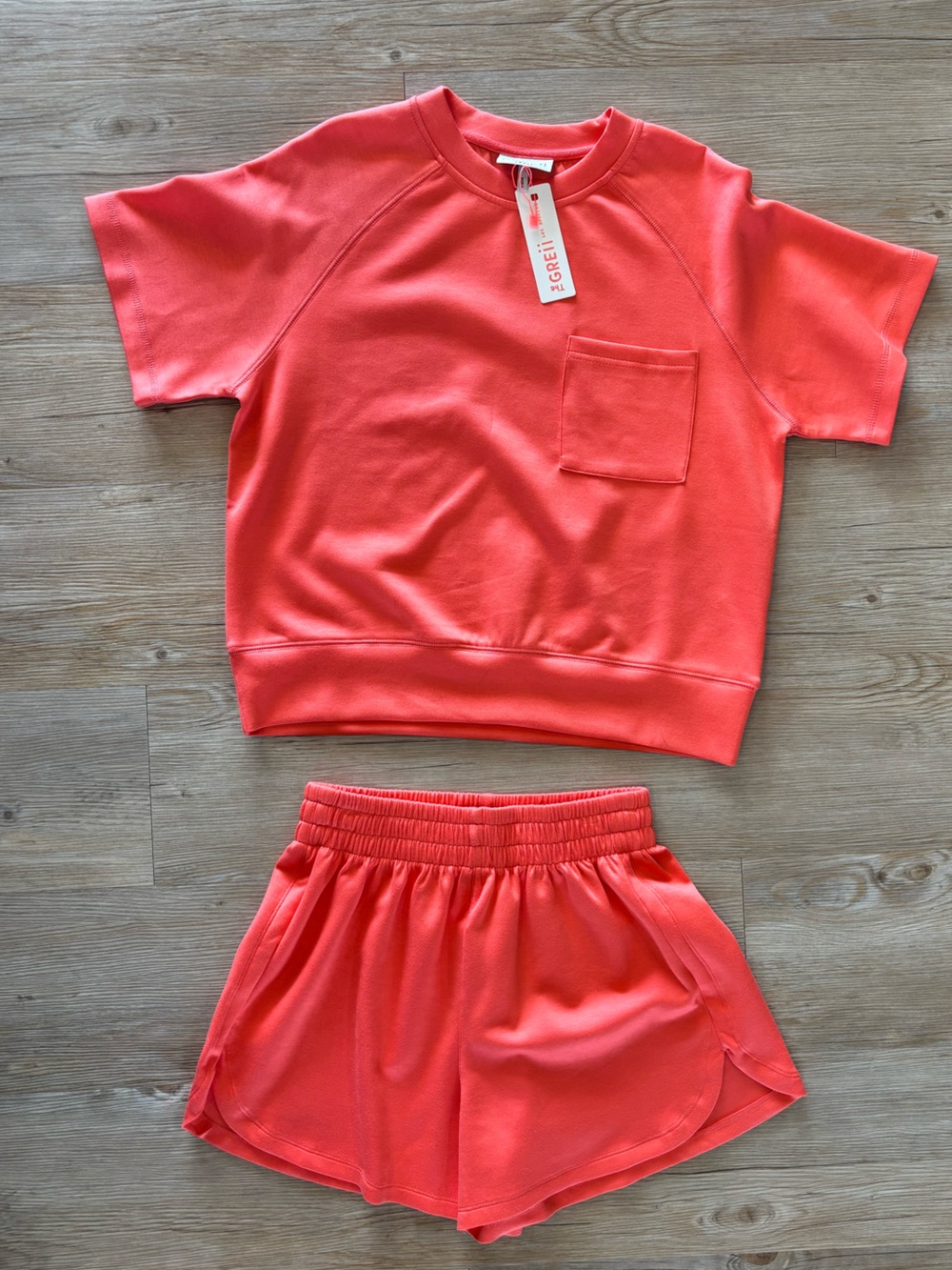 Women’s Coral Short Sleeve Top & Shorts Set